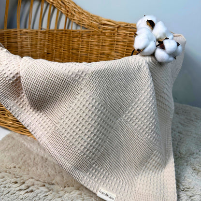 Waffle Pike & Salyangoz Baskılı Müslin Örtü Seti