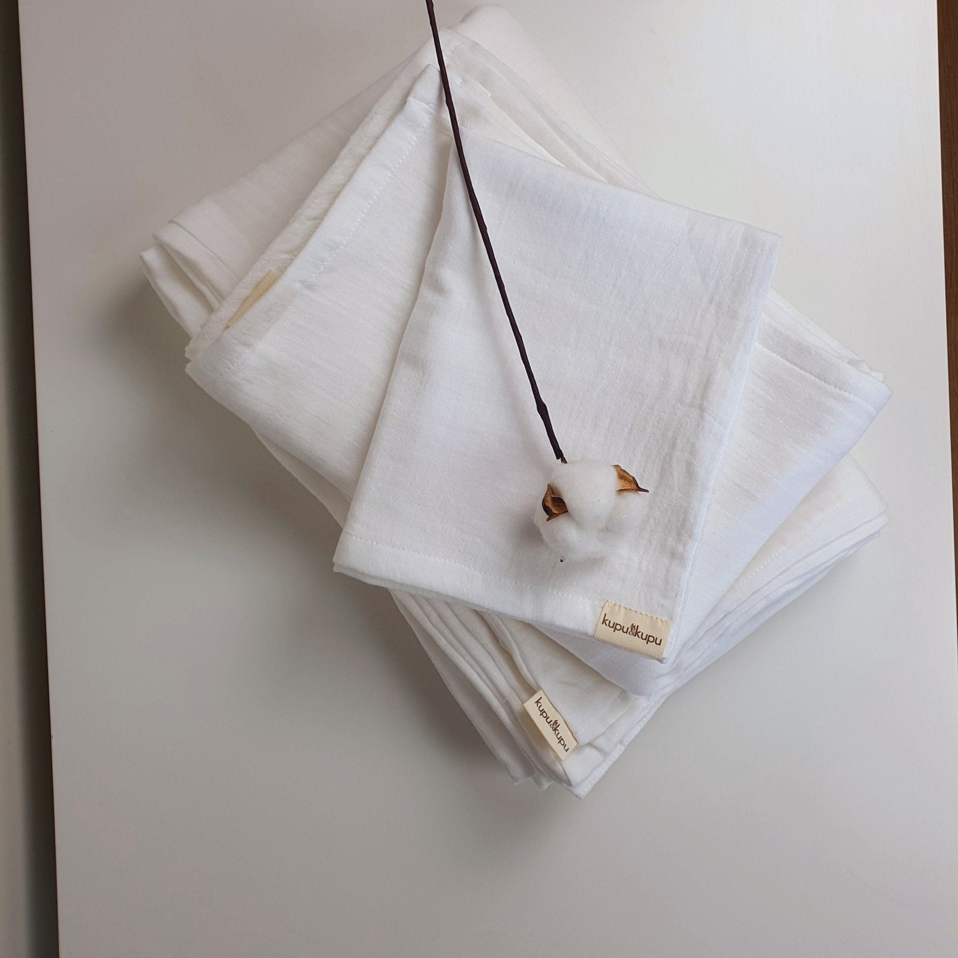 Müslin Kumaş Bebek Nevresim Takımı - Bali - Beyaz - Kupu&Kupu - 