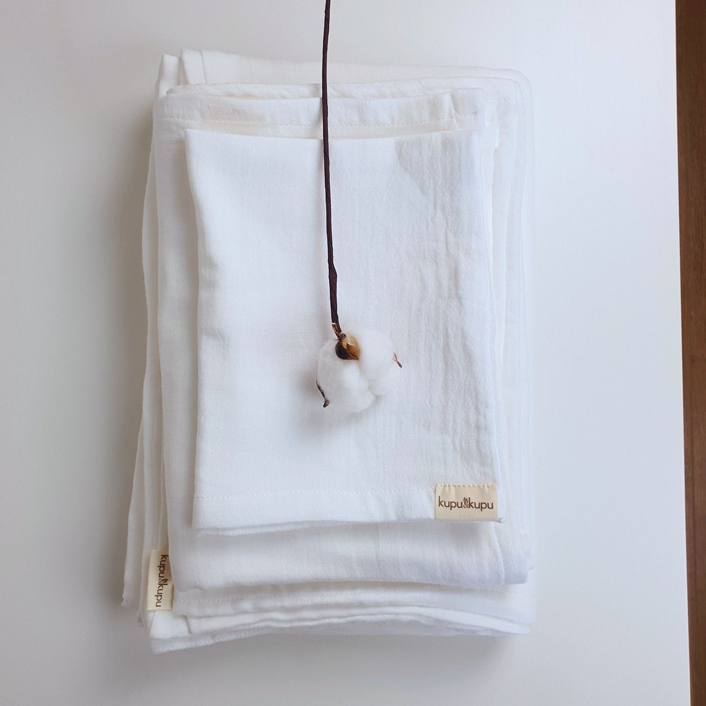 Müslin Kumaş Bebek Nevresim Takımı - Bali - Beyaz - Kupu&Kupu - 