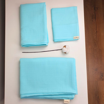 Müslin Kumaş Bebek Nevresim Takımı - Bali - Beyaz - Kupu&Kupu - 