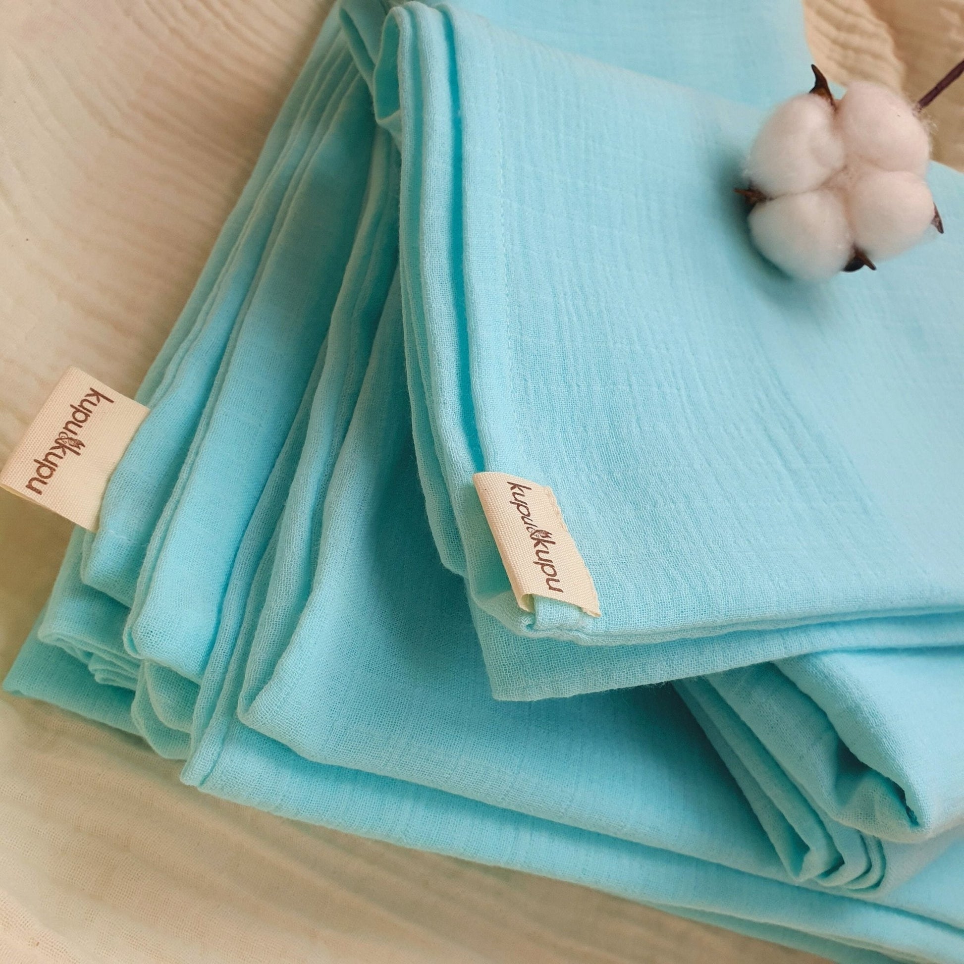 Müslin Kumaş Bebek Nevresim Takımı - Bali - Beyaz - Kupu&Kupu - 