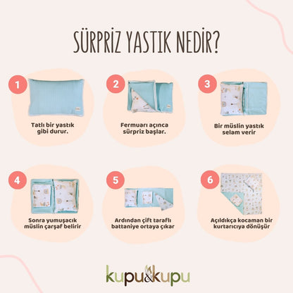 3’ü 1 Arada Taşınabilir Bebek Uyku Seti - Sürpriz Yastık